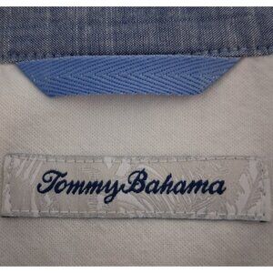 Tommy Bahama Men's White Dress Shirt XXL 18/37 Sail Fish Logo LS Button Down GUC